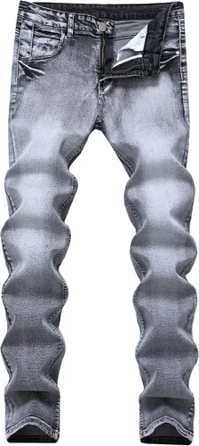 Qazel Vorrlon - Jeans para hombre, corte ajustado color azul, lavados y elásticos