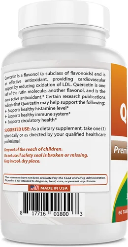 Miniatura 6 de Best Naturals Quercetina 1000 mg Tableta - Salud Inmune - 60