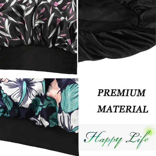 Miniatura 5 de Gorros de satén con banda elástica suave para mujer, 3 piezas de bufanda sedosa para la cabeza, envoltura para el cabello para dormir, cabello largo