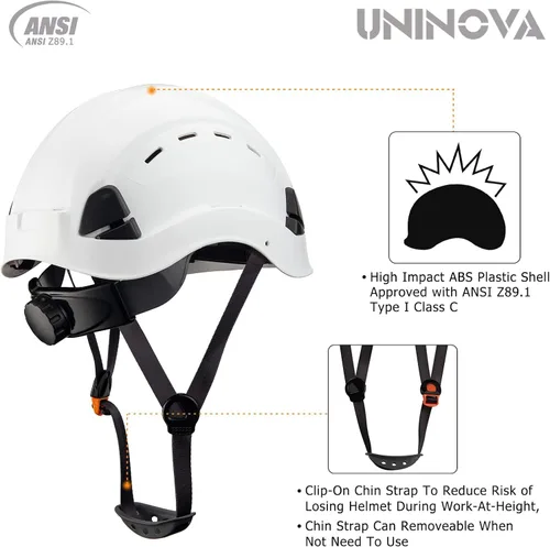 Hard Hat Construction OSHA Safety Helmet 6 Pt Suspension Adjustable Suspension Cascos De Construccion Blanco