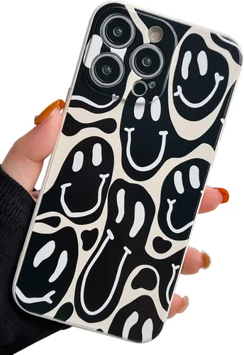 Miniatura 8 de Bonita funda para teléfono compatible con iPhone 13 Pro Max, fundas de silicona líquida, diseño femenino de caricaturas, goma de gel suave de negro
