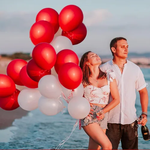 Miniatura 3 de FOTIOMRG Paquete de 100 globos rojos de 12 pulgadas, globos de látex rojos para el día de San Valentín, cumpleaños, boda, decoración de fiesta