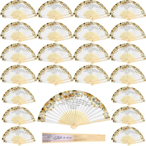 Unittype 100 abanicos plegables de boda para invitados a granel, abanicos plegables de mano a granel para recuerdos de fiesta de boda, decoraciones