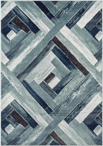 Miniatura 2 de LUXE WEAVERS Alfombra abstracta moderna de madera geométrica azul 2x3