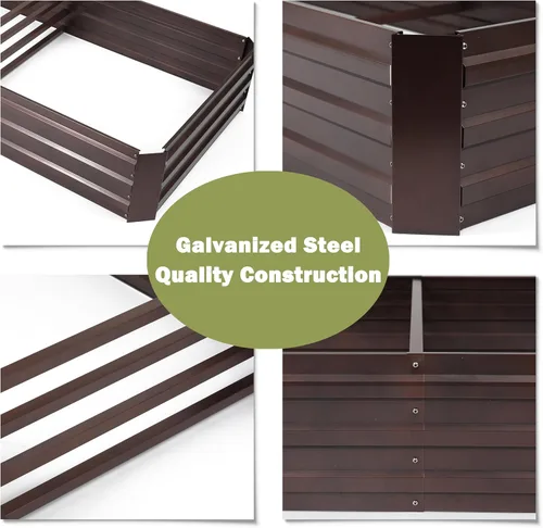 Miniatura 5 de LuxenHome - Kit de cama de jardín elevada galvanizada de 6 x 3 x 1 pies, para exteriores, caja rectangular de metal para jardinería, maceta grande