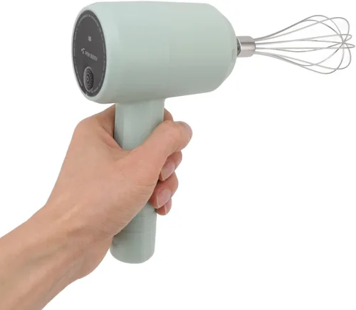 Miniatura 9 de Hztyyier Batidora de mano eléctrica recargable por USB, portátil, inalámbrica, para hornear, pastel, huevo, crema, potente (cian claro)
