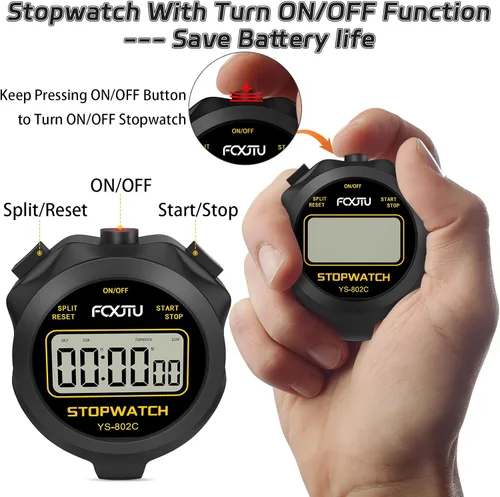 Miniatura 3 de Digital Simple Stopwatch Timer, No Bells, No Alarm, Simple Basic Operation, Silent, Clear Display, ON/Off, Large Display for Swimming Running