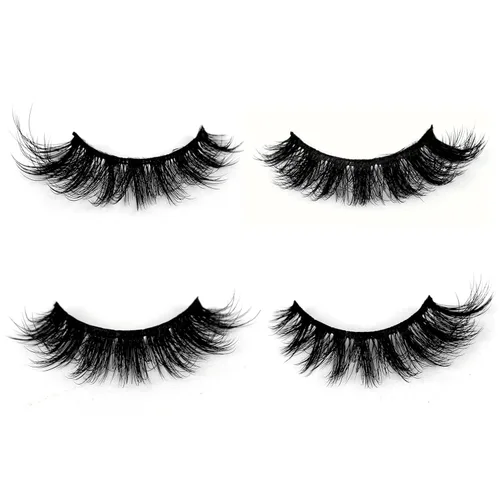 Miniatura 680 de Pooplunch - Pestañas postizas finas de visón sintético, estilo ojo de gato, naturales, cruzadas, tipo racimo, efecto 8D de volumen, tiras