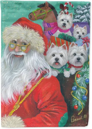 Miniatura 175 de Caroline's Treasures PPP3097CHF - Pijama de Navidad con diseño de bulldog francés para colgar en la pared, poliéster, tamaño de casa, multicolor