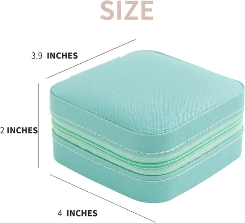 Miniatura 2 de KElofoN Organizador de joyas de viaje joyero de viaje caja organizadora de joyas pequeña para niñas y mujeres azul
