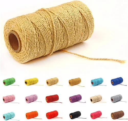 Miniatura 14 de Cordón de macramé de algodón 2 mm x 109 yardas, cuerda de algodón colorida para manualidades DIY, ganchos de plantas (Beige)
