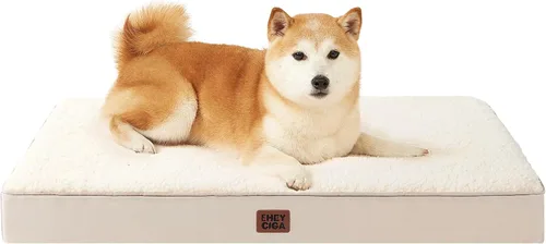 Miniatura 90 de EHEYCIGA Cama ortopédica de espuma para perros grandes, 35 pulgadas de largo x 23 pulgadas de ancho x 3.5 pulgadas de alto, gris claro