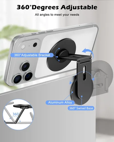 Miniatura 7 de CloudValley Soporte magnético para teléfono portátil, soporte portátil oculto plegable para iPhone 17/16/15/14/13 y todos los teléfonos, abrazadera