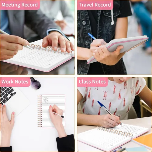 Miniatura 7 de Forvencer Cuaderno rayado en espiral con 300 páginas numeradas, diarios gruesos A5 para escribir con papel de 3.53 oz/m², cuadernos de tapa dura