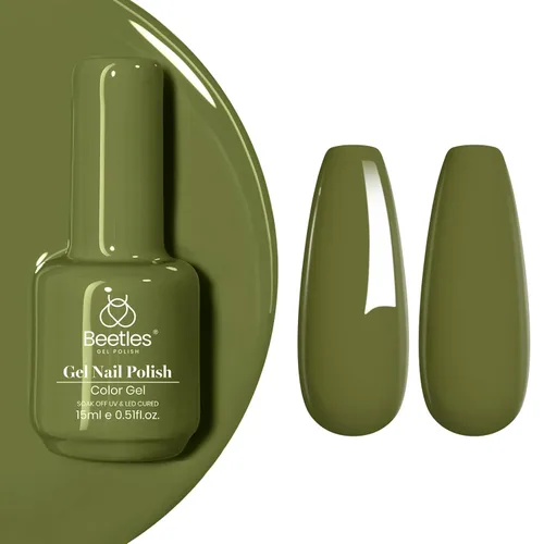 Miniatura 35 de Beetles - Esmalte de uñas de gel verde luminoso que brilla en la oscuridad, esmalte de uñas de gel que se absorbe con lámpara LED UV, arte de uñas