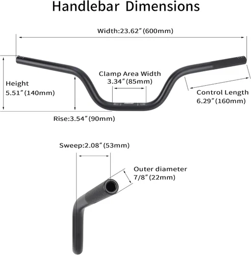Miniatura 2 de RUTU - Manillares de 7/8 pulgadas para moto de cross para niños de 49-70 cc, barra de mango resistente para 2 tiempos ATV Dirt Bike KX, scooter Negro