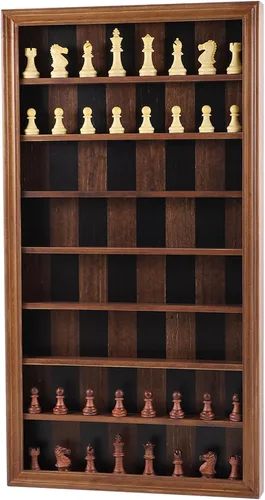 Tablero de Ajedrez de Pared de Madera Juego de Ajedrez Gigante de Madera Estuche de Exhibición Vertical Colgante Juego Familiar Decoración Artística