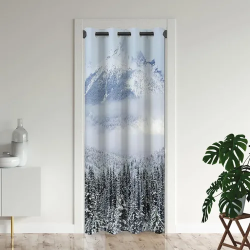 Miniatura 7 de Cortinas de puerta de África para puertas, anochecer paisajes naturales, árboles, temporadas, horizonte, jirafas, cortina opaca para armario