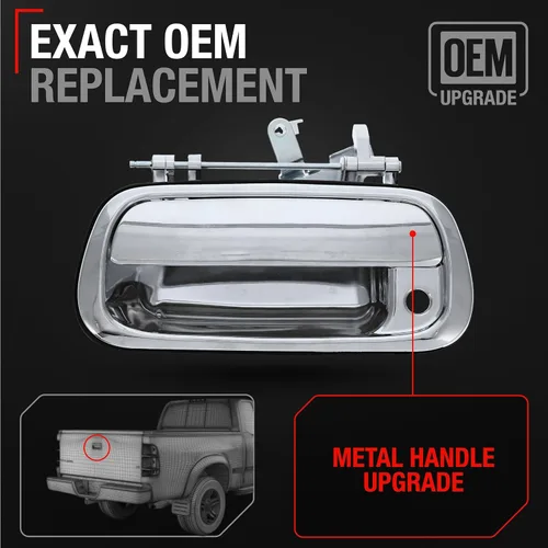 Miniatura 2 de Ensamblaje del pestillo de la manija del portón trasero, metal mejorado con carcasa de plástico, compatible con Toyota Tundra 2000-2006, montaje