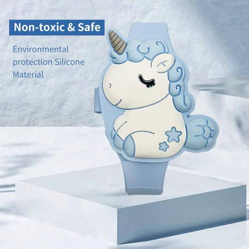 Miniatura 2 de Reloj de unicornio para niños para niñas pequeñas, tiempo de aprendizaje 3D lindo diseño de concha de dibujos animados niños reloj LED digital