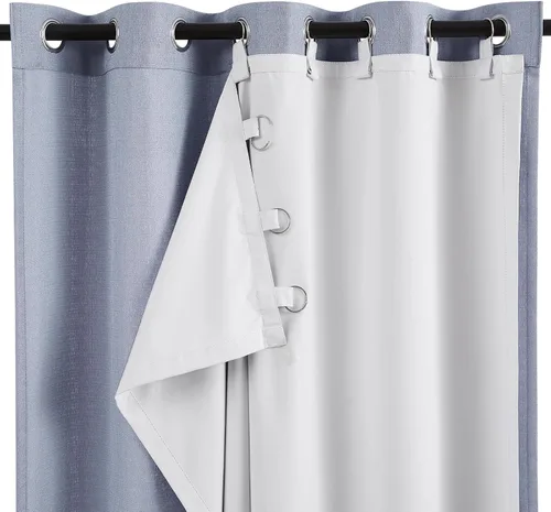 Melodieux Forros de Cortina Oscurecedores de Habitación Blanco Grisáceo para Cortinas de 54 Pulgadas de Largo, Forros Térmicos Aislantes con 80% de