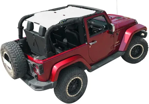 Miniatura 98 de Shadeidea JK - Parasol superior compatible con Jeep Wrangler JKU, cubierta de techo de malla suave (2007-2018) - Bloqueador de ruido de viento UV