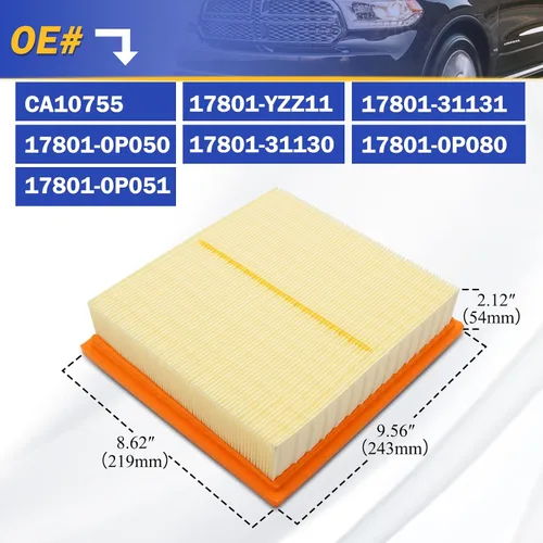 Miniatura 6 de CA10755 Filtro de aire de motor para Toyota Avalon Camry Highlander Sienna Lexus ES350 NX200T NX300 RX350 Dodge Durango Jeep Grand Cherokee