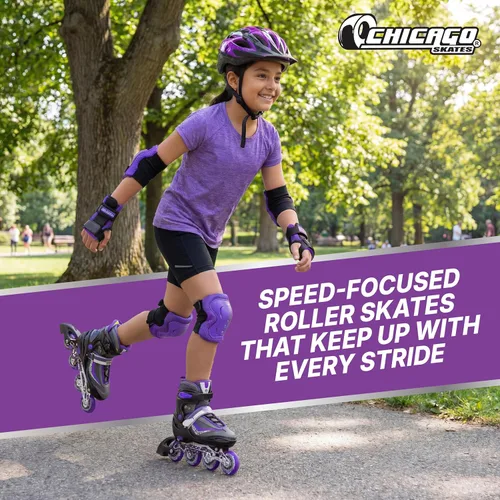 Miniatura 5 de CHICAGO Skates Patines ajustables para niños en línea Púrpura