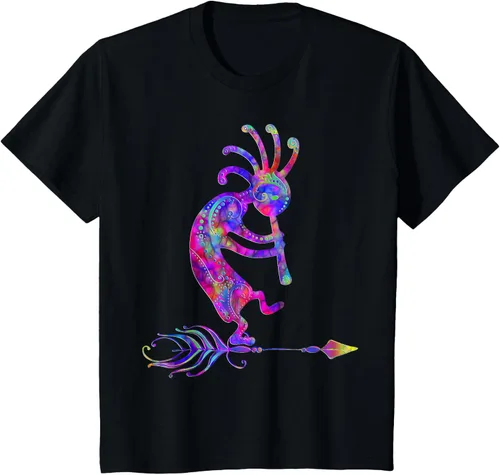 Miniatura 46 de Native American Kokopelli With Feather 2 - Camiseta Fan Fun, Negro, S