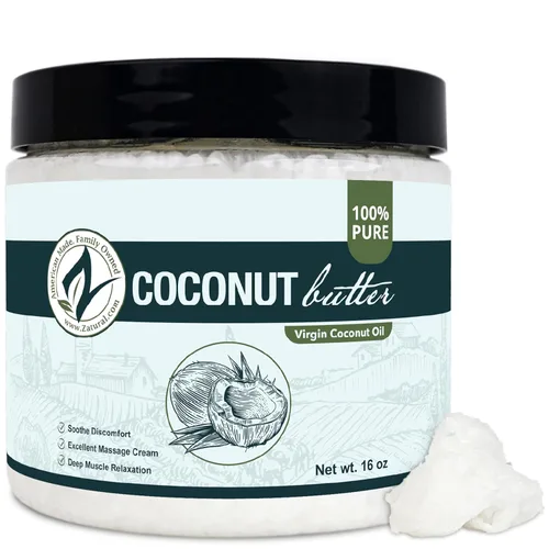 Zatural Aceite de coco 100% virgen | Aceite extra virgen, sin refinar, prensado en frío para uso culinario, hidratación de la piel y acondicionador
