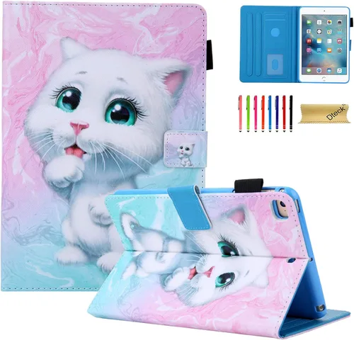 Miniatura 13 de Dteck Funda para iPad mini 5/4/3/2/1 - [Diseño de flores en relieve] Funda tipo folio clásica