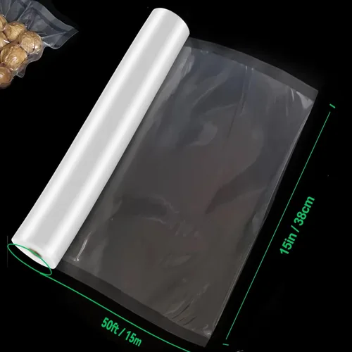 Miniatura 7 de MAGIC SEAL Bolsas selladoras al vacío de cámara de 15 pulgadas x 50 pies, bolsas suaves para almacenamiento de alimentos para preparación de comidas