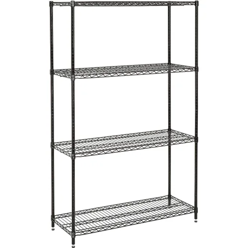 Nexel Unidad de Estantería de Alambre Ajustable Económica, 4 Niveles, Estante de Almacenamiento Comercial Certificado NSF, 18" x 48" x 74", Epoxi