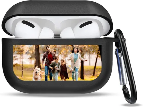 Funda personalizada compatible con AirPods 3 con llavero, personaliza tu foto, texto, nombre para hombres y mujeres