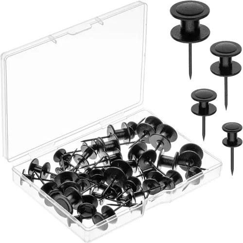 Miniatura 11 de Mr. Pen - Clavos de doble cabeza para colgar cuadros, paquete de 25, negro, clavos para cuadros, tachuelas para colgar en la pared, pines