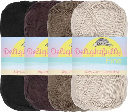 Miniatura 17 de JubileeYarn - Hilo deliciosamente fino, 1.76 oz/madeja de rayón de bambú y encaje, tonos de azul, 4 madejas