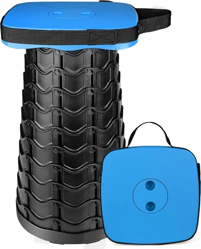 Miniatura 13 de Taburete plegable mejorado Outward Gear resistente con capacidad de carga de 550 libras, plegable, portátil, telescópico, para camping, viajes, Negro