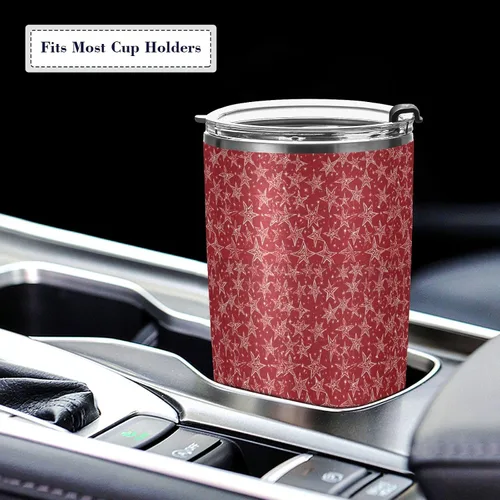 Miniatura 5 de Red and White Stars Stainless Steel water bottle with straw with Lid and Straw travel mug for camping leakproof insulated tumbler termo para bebidas