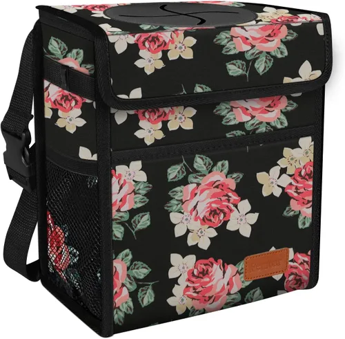 Miniatura 11 de Femuar Cubo de basura para automóvil a prueba de fugas con tapa, impermeable, para SUV, bolsa de basura plegable y portátil, color negro