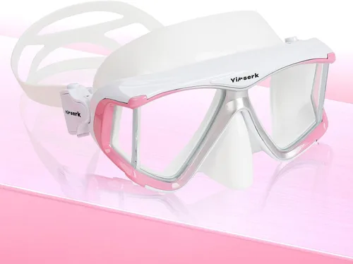 Miniatura 6 de Máscara de buceo para adultos, máscara de esnórquel de vidrio templado antivaho con cubierta para la nariz, gafas de natación panorámicas de 180°