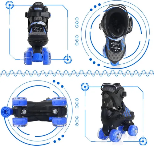 Miniatura 5 de Nattork Patines de ruedas para niños y niñas, patines ajustables de 4 tamaños con ruedas iluminadas para adolescentes, principiantes, deportes al