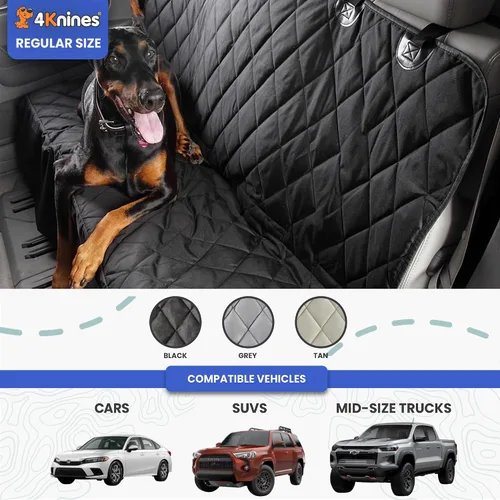 Miniatura 4 de Perro Funda para asiento sin Hamaca para autos, camiones y SUVs – Empresa basada en EE. UU. – Negro, Bronceado, Gris, normal, Bronceado