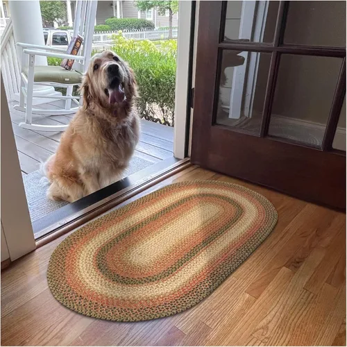 Miniatura 60 de Homespice Alfombras de Área Ovaladas Trenzadas de Yute Denim Azul de 8x10 pies para Sala de Estar, Dormitorio y Comedor. Apto para Mascotas. Estilos