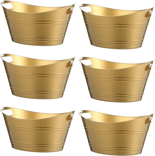 Miniatura 15 de Patelai 6 Piezas Cubetas de Hielo Pack, Cubetas de Hielo de Plástico con Asas, Tina de Almacenamiento Ovalada, Recipiente de Bebidas de Gran