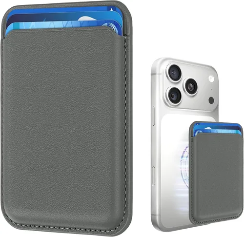 Miniatura 29 de Tarjetero magnético más fuerte de piel RFID para iPhone 16 Series, accesorios Mag-Safe para iPhone 17/16/15/14/13/12 y Pro/Promax, negro
