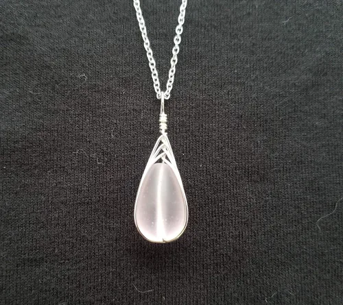 Miniatura 72 de Yinahawaii Collar de cristal de mar hecho a mano, joyería hawaiana para mujer, collar de lágrima trenzada, joyería única de cristal de mar