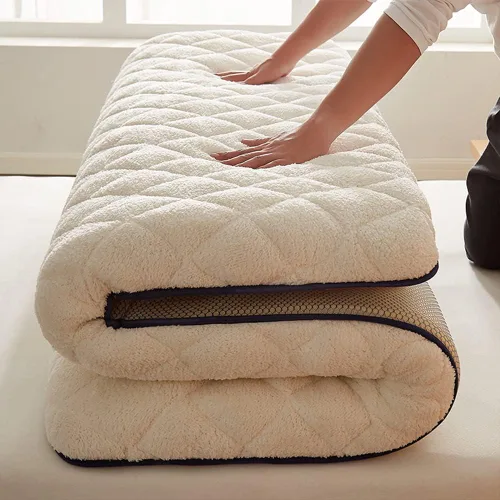 Miniatura 9 de Cubrecolchón de futón plegable japonés con parte inferior transpirable, tapete de tatami Shikibuton, colchón de campamento portátil, para cama