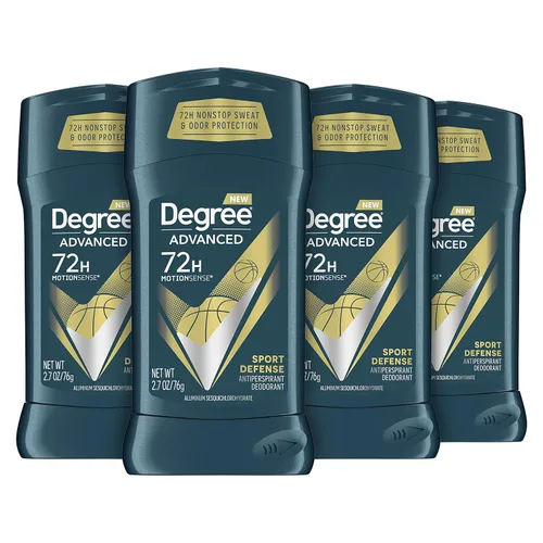 Degree Desodorante Antitranspirante de Protección Avanzada Defensa Deportiva 4 unidades Protección contra el Sudor y Olor de 72 Horas