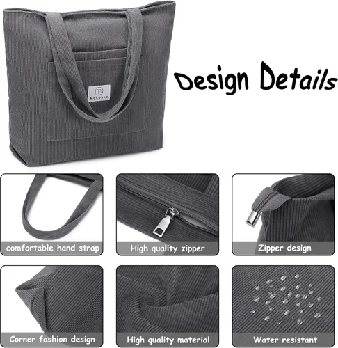 Miniatura 3 de Makukke Corduroy Totes Bag Women - Shoulder Hobo Bag Handbags Crossbody Bag Big Capacity Shopping Purses