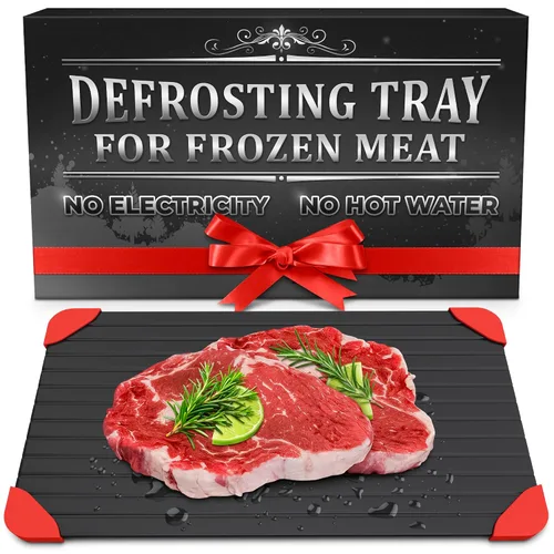 Miniatura 10 de Bandeja de descongelación para carne congelada de 11.6 x 8.2 pulgadas – Bandeja de descongelación de carne no eléctrica de aluminio para carne